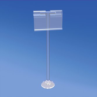 Mini base adhesiva Ø mm. 30 con vástago en "T" mm. 150 y portaetiquetas