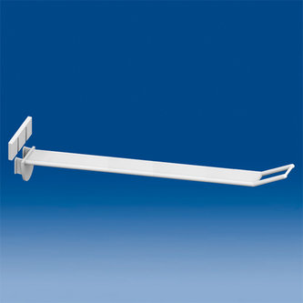 Wide plastic prong white mm. 250 with antitheft and big price holder