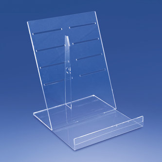 Slatwall prongs reinforced display with compartment