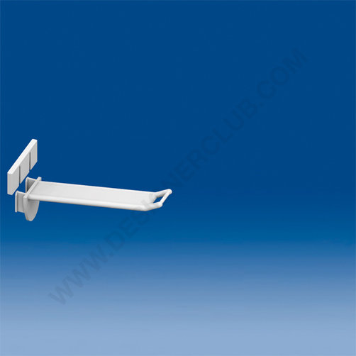 Wide plastic prong white mm. 100 with antitheft and small price holder
