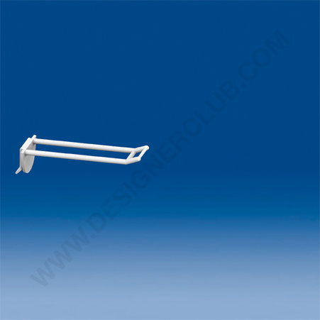Universal double plastic prong mm. 100 white with small price holder