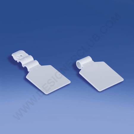 Porta etichette bianco per broche (gancio)s (ganci) doppie con clip diam mm. 5