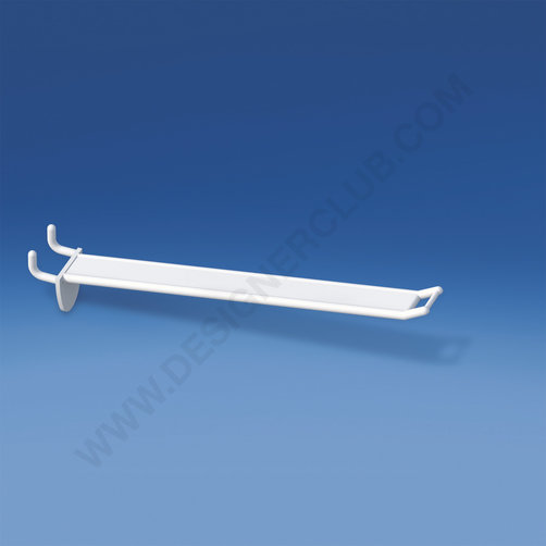 Wide reinforced prong white for honeycomb panels 10-12 mm. thick, small price holder, mm. 200