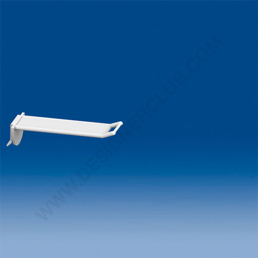 Prendedor de plástico largo universal mm. 100 branco com pequeno suporte de preço