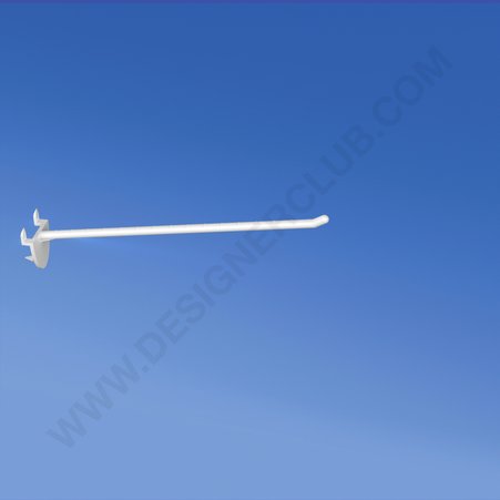 Gancho simple de plástico blanco con puntas para inserción automática L. 200 mm