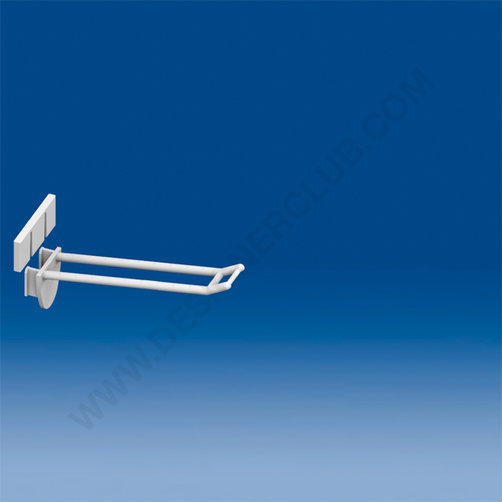 Double plastic prong white mm. 100 with antitheft and small price holder