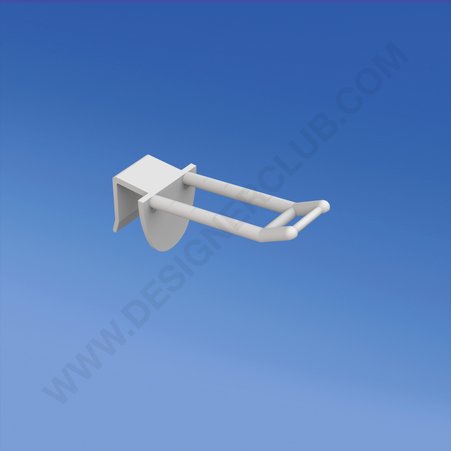 Universal double plastic prong mm. 50 white for thick mm. 16 with small price holder