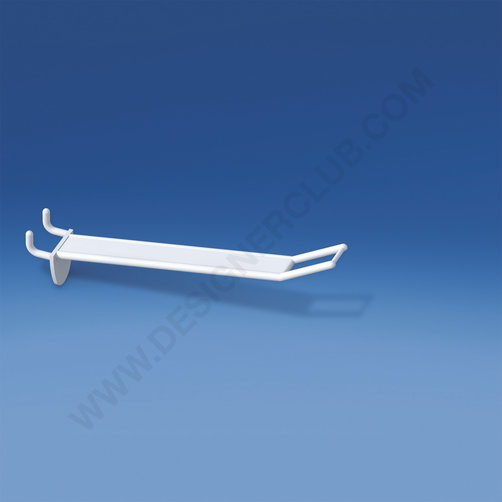 Wide reinforced prong white for honeycomb panels 10-12 mm. thick, big price holder, mm. 150