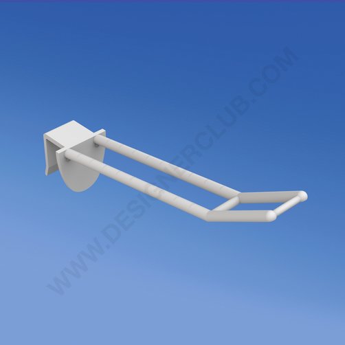 Universal double plastic prong mm. 100 white for thick mm. 16 with big price holder
