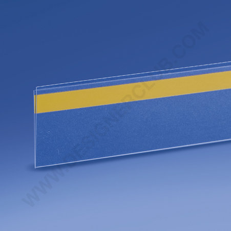 Profil porte-étiquettes adhésif simple pli 40 x 1000 mm. pvc cristal