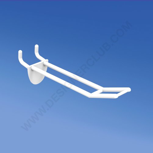 Duplo prendedor branco para painéis alveolares de 16 mm. de espessura, grande suporte de preço, mm. 100