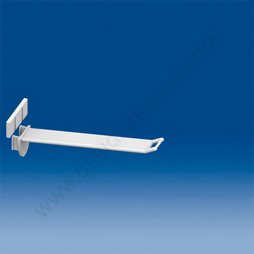 Wide plastic prong white mm. 150 with antitheft and small price holder