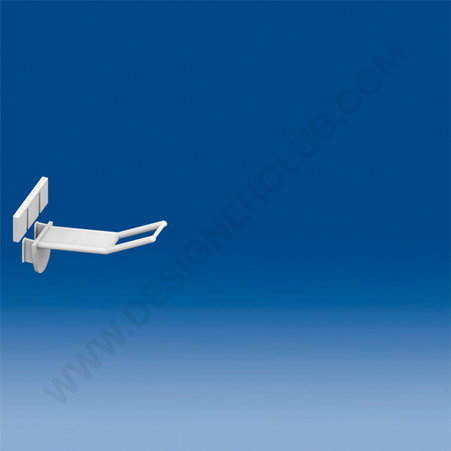 Wide plastic prong white mm. 50 with antitheft and big price holder