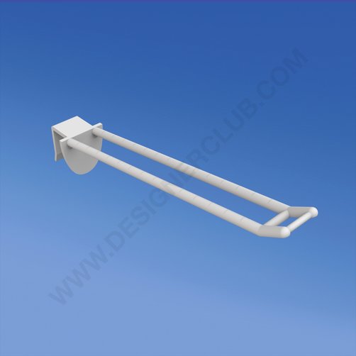 Prendedor de plástico duplo universal mm. 150 branco para mm de espessura. 16 com pequeno suporte de preço