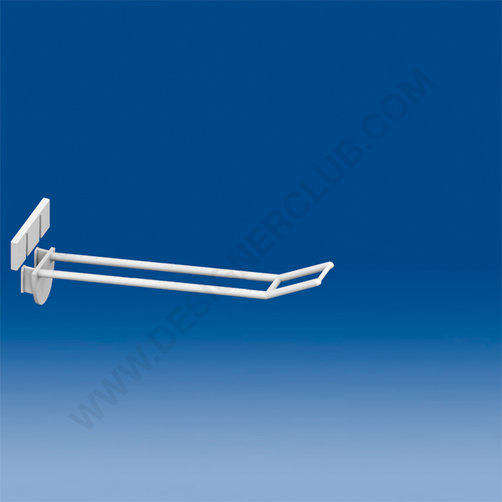 Double plastic prong white mm. 150 with antitheft and big price holder
