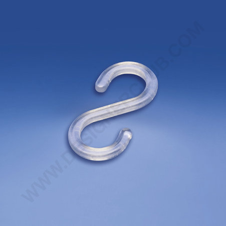 Clear plastic "s" hook 50 mm.