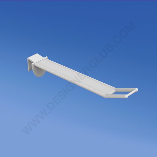Pinza universal ancha de plástico reforzado mm. 150 blanco para espesor mm. 16 con porta precios grande