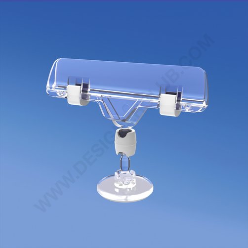 Mini base adhesiva Ø mm. 30 con vástago mm. 15 y soporte de señalización de abrazadera mm. 80