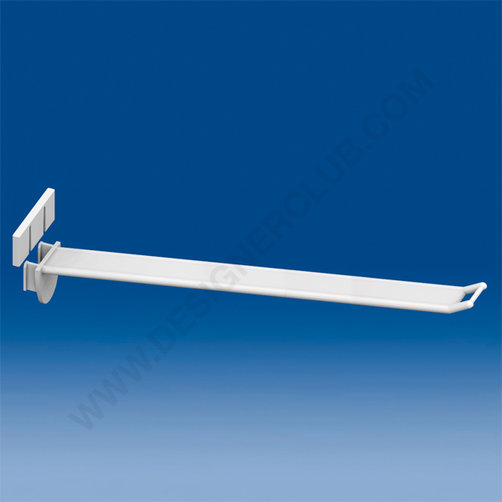 Wide plastic prong white mm. 250 with antitheft and small price holder