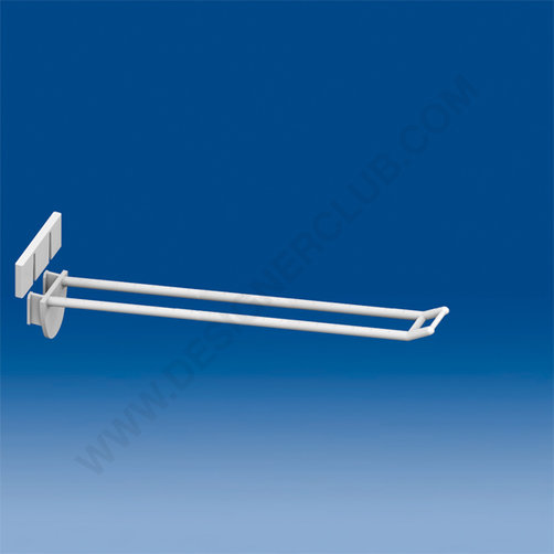 Double plastic prong white mm. 200 with antitheft and small price holder