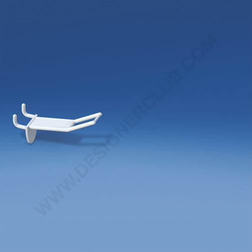 Wide reinforced prong white for honeycomb panels 10-12 mm. thick, big price holder, mm. 50