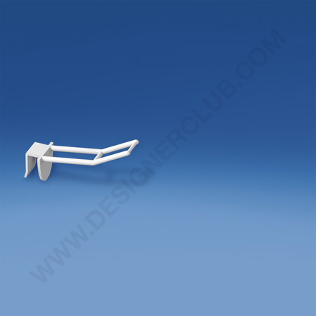 Broche (gancio) in plastica universale doppia mm. 50 bianca per spessore mm. 10-12 p. e. lungo