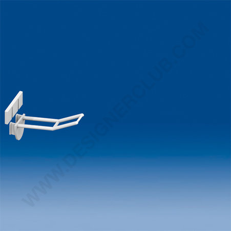 Double plastic prong white mm. 50 with antitheft and big price holder