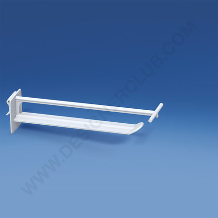 Broche (gancio) in plastica universale larga con supporto porta prezzi - bianca lungh. mm. 150