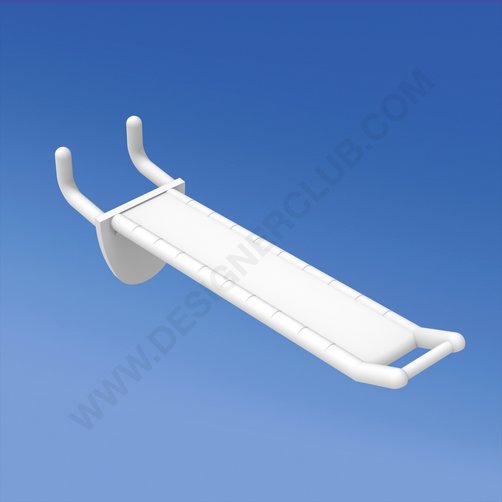 Wide reinforced prong white for honeycomb panels 16 mm. thick, small price holder, mm. 100