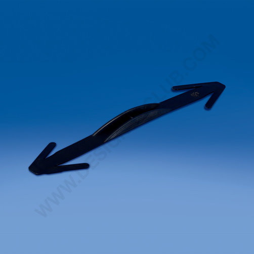 Plastikowy uchwyt w kształcie strzałki mm. 210 czarny