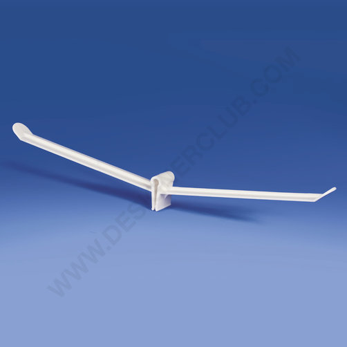 Wide bilateral plastic prong mm. 150 white