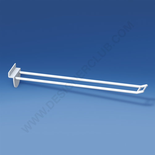 Double slatwall prong white with small price holder mm. 250