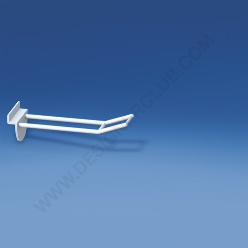 Double slatwall prong white with big price holder mm. 100