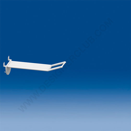 Wide plastic prong white automatic hook mm. 100 with big price holder