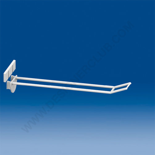 Double plastic prong white mm. 200 with antitheft and big price holder