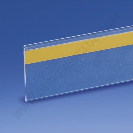 Profilo porta prezzi con aletta protettiva, ad mm. 38 x 1330 in PET cristallo ♻