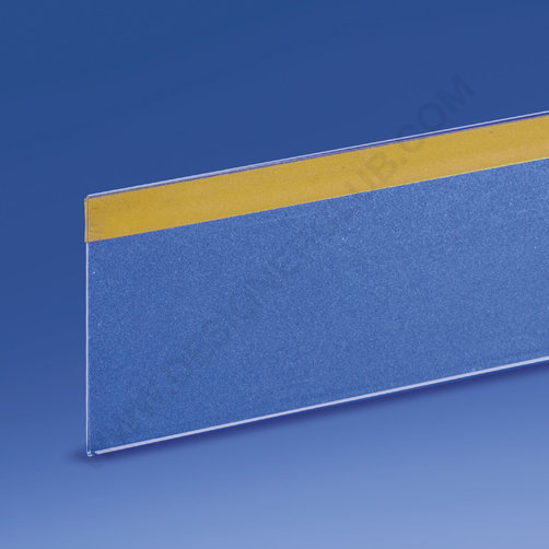 Profil porte-étiquettes adhésif simple pli 55 x 1000 mm. pvc cristal