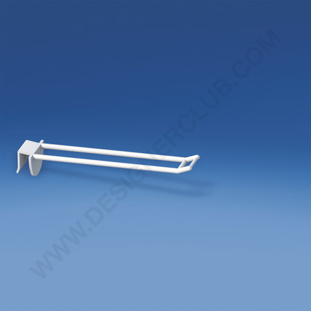 Universal double plastic prong mm. 150 white for thickness mm. 10-12 with small price holder