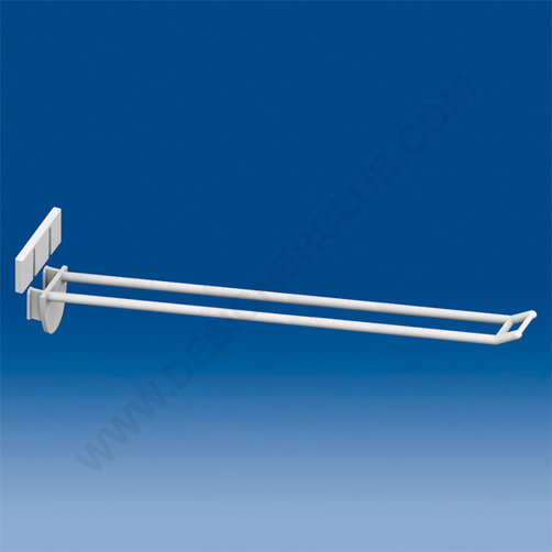 Double plastic prong white mm. 250 with antitheft and small price holder
