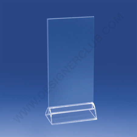 Petit socle transparent 100 mm. avec pochette en plexiglass