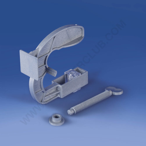Flat-faced high resistance silver shelf clamp