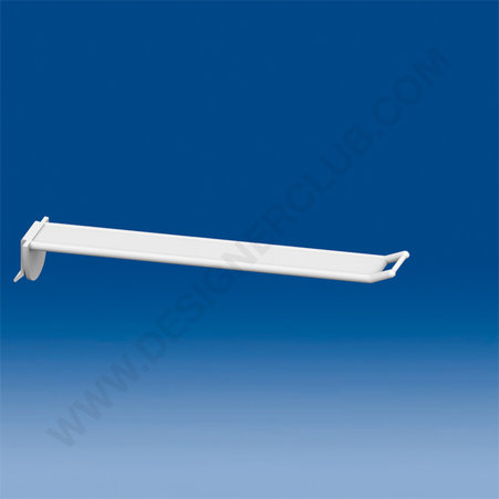 Prendedor de plástico largo universal mm. 200 branco com pequeno suporte de preço