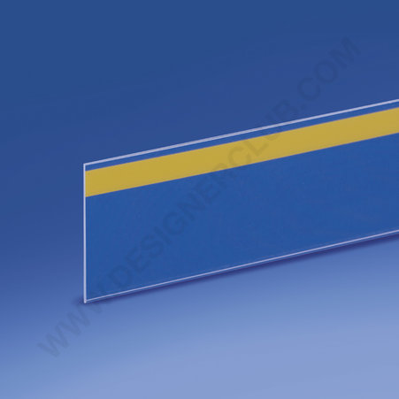 Profil porte-étiquettes adhésif simple pli 50 x 1000 mm. pvc cristal