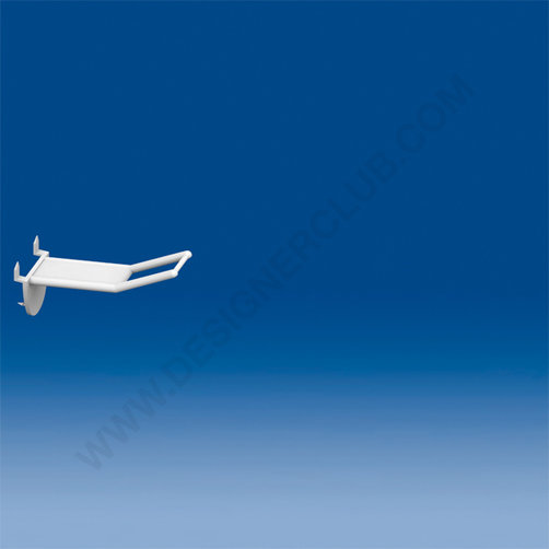 Wide plastic prong white automatic hook mm. 50 with big price holder
