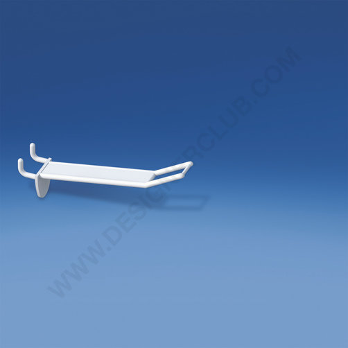 Wide reinforced prong white for honeycomb panels 10-12 mm. thick, big price holder, mm. 100