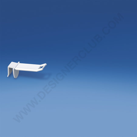 Universal wide reinforced plastic prong mm. 50 white for thickness mm. 10-12 with small price holder