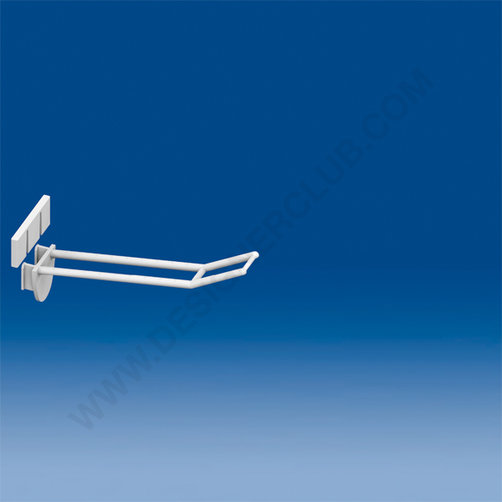 Double plastic prong white mm. 100 with antitheft and big price holder