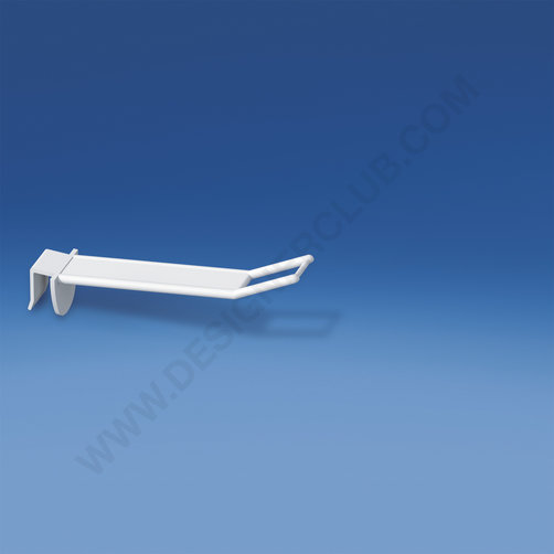 Universal wide reinforced plastic prong mm. 100 white for thickness mm. 10-12 with big price holder