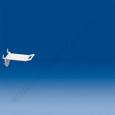 Wide plastic prong white automatic hook mm. 50 with small price holder