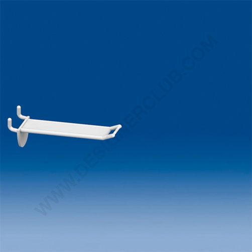 Wide prong clip white for pegboard mm. 100 with small price holder